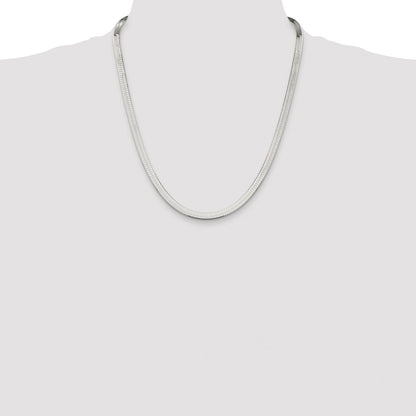 Sterling Silver Rhodium-plated 5.25mm Magic Herringbone Chain