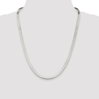 Sterling Silver Rhodium-plated 5.25mm Magic Herringbone Chain