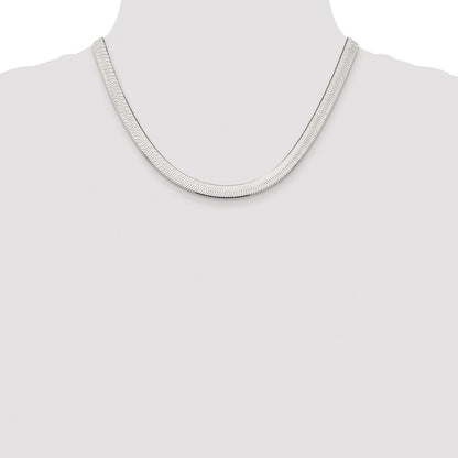 Sterling Silver Rhodium-plated 7.3mm Magic Herringbone Chain