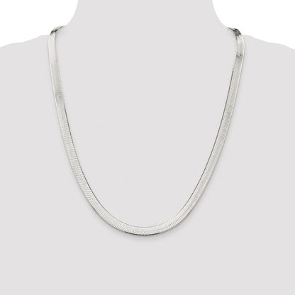 Sterling Silver Rhodium-plated 7.3mm Magic Herringbone Chain