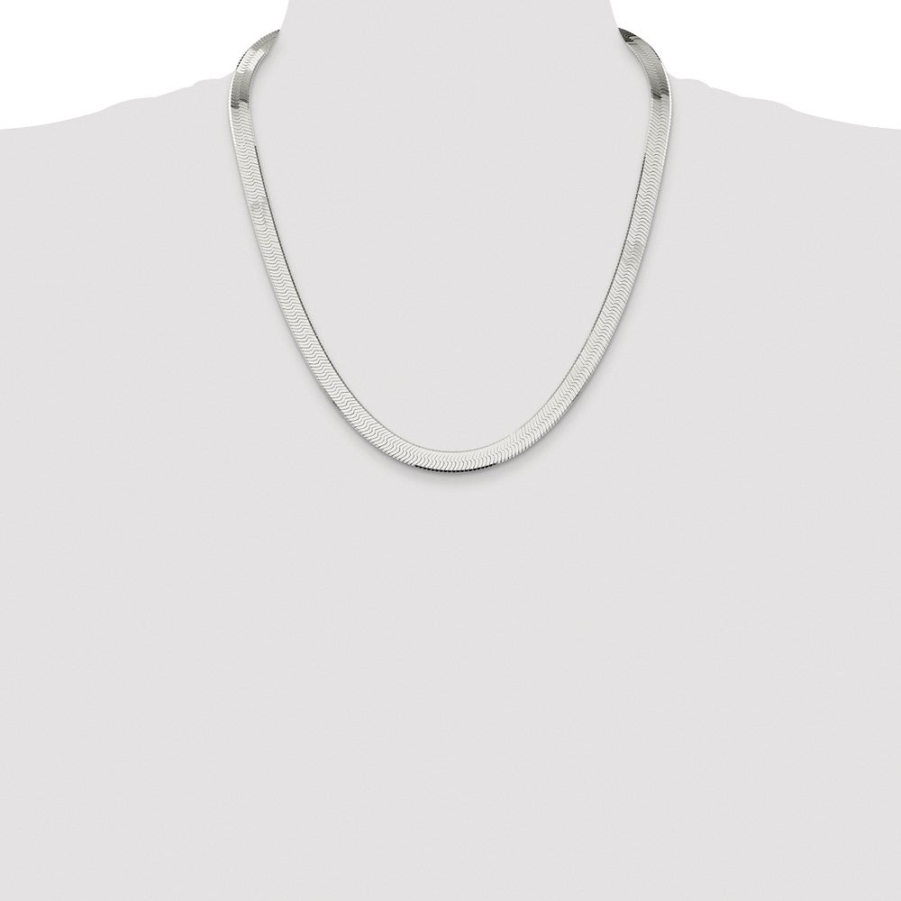 Sterling Silver Rhodium-plated 8mm Magic Herringbone Chain