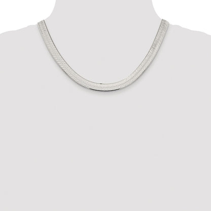 Sterling Silver Rhodium-plated 8.75mm Magic Herringbone Chain
