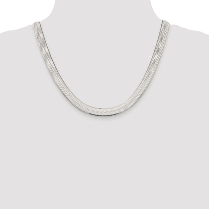 Sterling Silver Rhodium-plated 8.75mm Magic Herringbone Chain