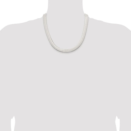 Sterling Silver Rhodium-plated 10.5mm Magic Herringbone Chain