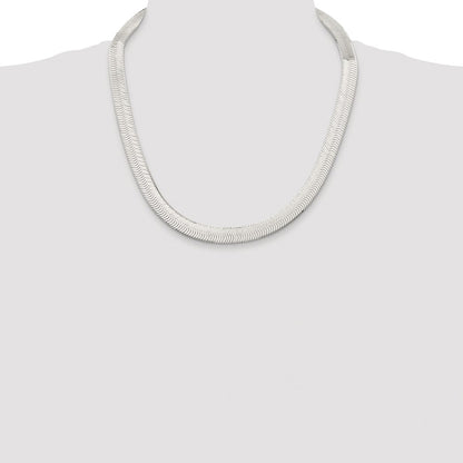 Sterling Silver Rhodium-plated 10.5mm Magic Herringbone Chain