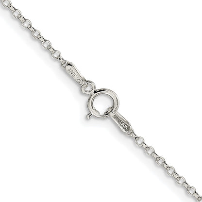 Sterling Silver Rhodium-plated 1.5mm Diamond-cut Rolo Cable Chain