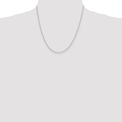 Sterling Silver Rhodium-plated 1.5mm Diamond-cut Rolo Cable Chain