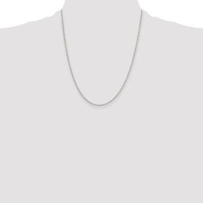 Sterling Silver Rhodium-plated 1.5mm Diamond-cut Rolo Cable Chain