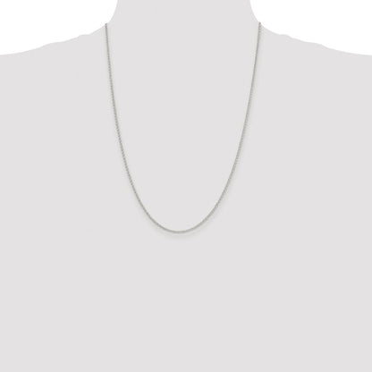 Sterling Silver Rhodium-plated 1.5mm Diamond-cut Rolo Cable Chain