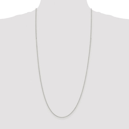 Sterling Silver Rhodium-plated 1.5mm Diamond-cut Rolo Cable Chain