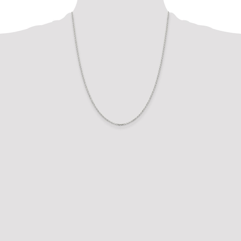 Sterling Silver 1.75mm Diamond-cut Rolo Cable Chain