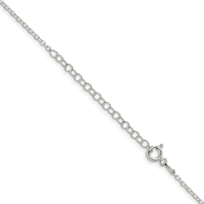 Sterling Silver 1.75mm Diamond-cut w/2in ext. Rolo Cable Chain