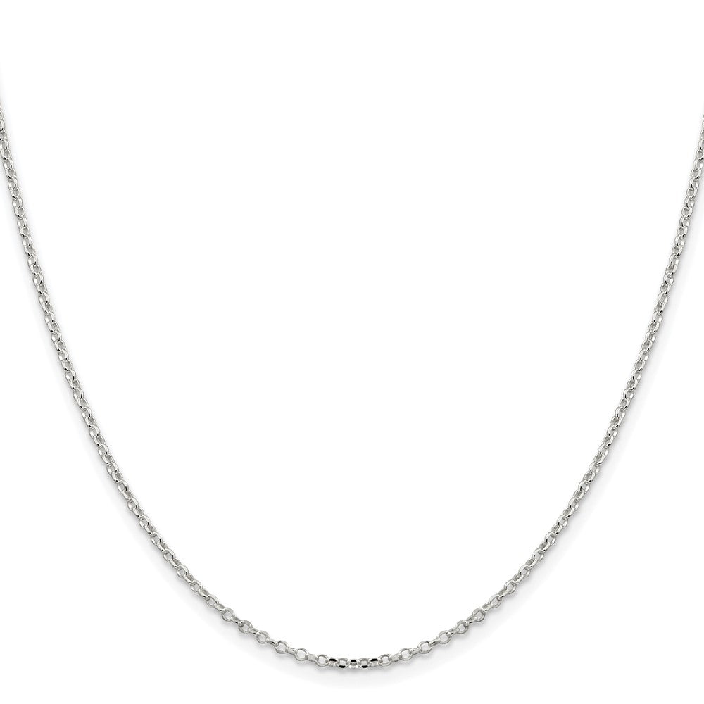 Sterling Silver Rhodium-plated 1.75mm Diamond-cut Rolo Cable Chain