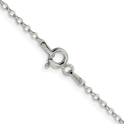 Sterling Silver Rhodium-plated 1.75mm Diamond-cut Rolo Cable Chain