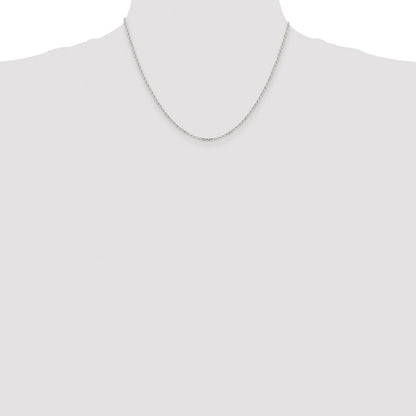 Sterling Silver Rhodium-plated 1.75mm Diamond-cut Rolo Cable Chain