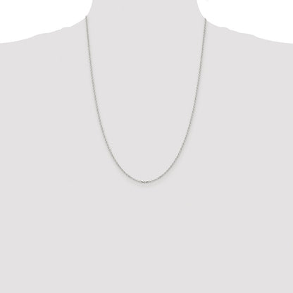 Sterling Silver Rhodium-plated 1.75mm Diamond-cut Rolo Cable Chain