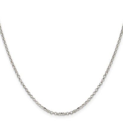 Sterling Silver 2.2mm Diamond-cut Rolo Cable Chain