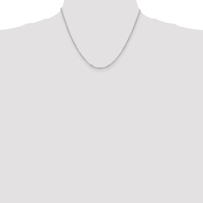 Sterling Silver 2.2mm Diamond-cut Rolo Cable Chain