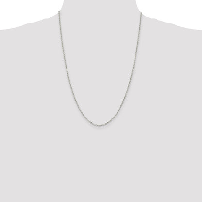 Sterling Silver 2.2mm Diamond-cut Rolo Cable Chain