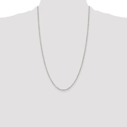 Sterling Silver 2.2mm Diamond-cut Rolo Cable Chain