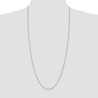 Sterling Silver 2.2mm Diamond-cut Rolo Cable Chain