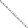 Sterling Silver Rh-plated 2.2mm Diamond-cut w/4in ext. Rolo Cable Chain