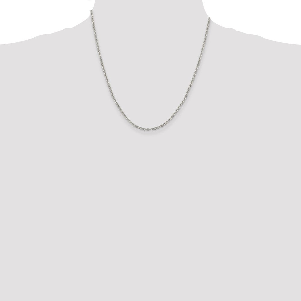 Sterling Silver 2.6mm Diamond-cut Rolo Cable Chain