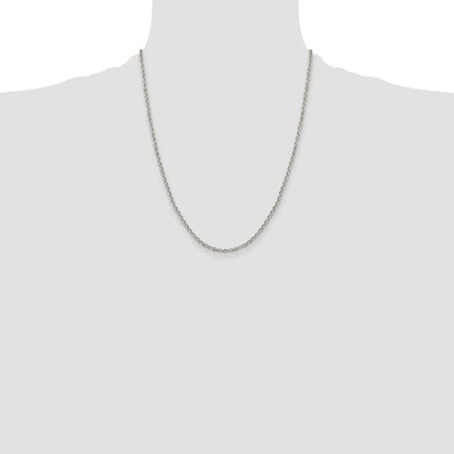 Sterling Silver 2.6mm Diamond-cut Rolo Cable Chain