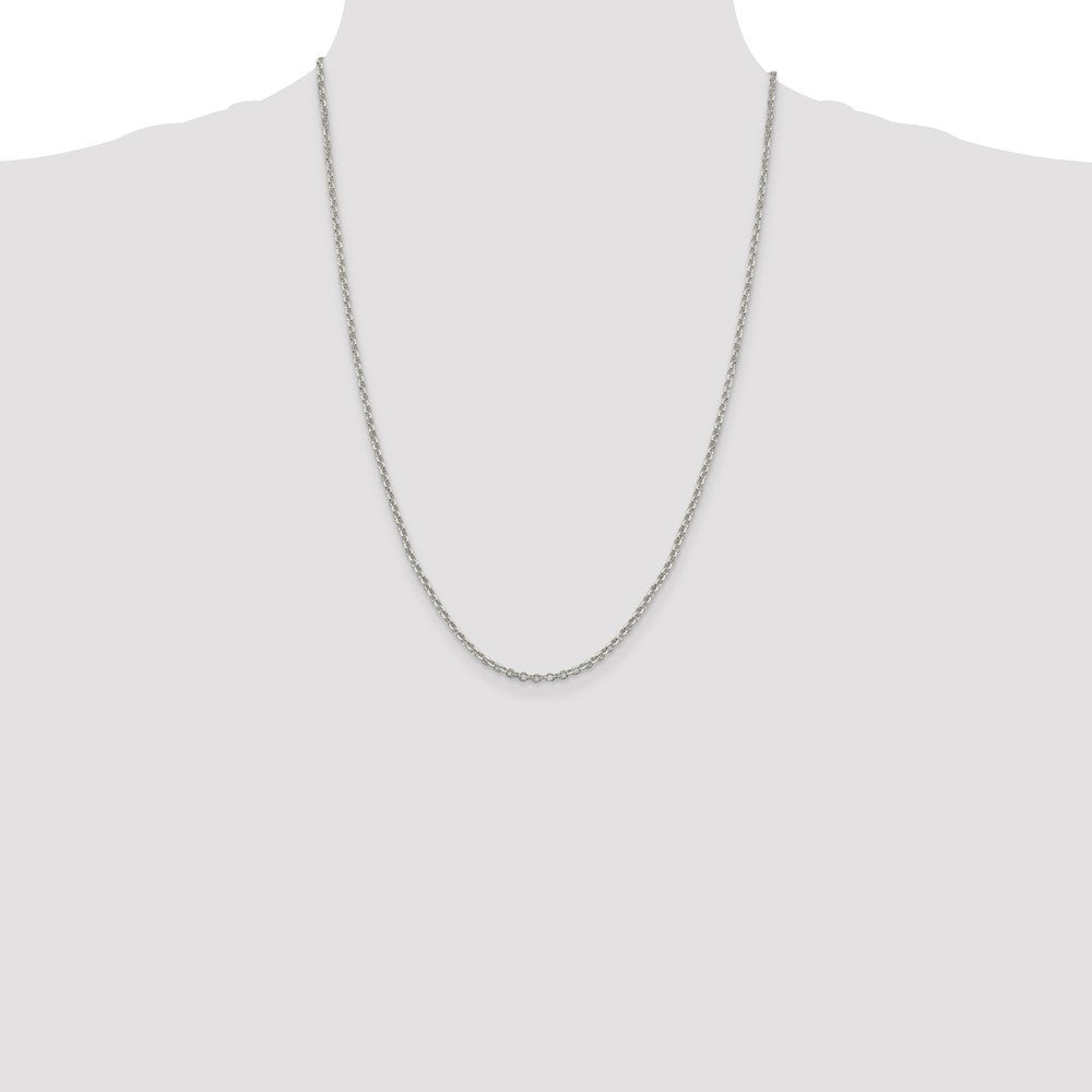 Sterling Silver 2.6mm Diamond-cut Rolo Cable Chain