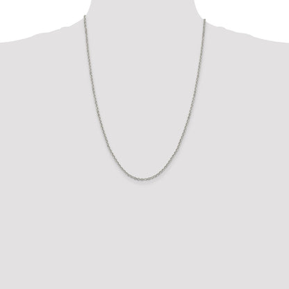 Sterling Silver 2.6mm Diamond-cut Rolo Cable Chain