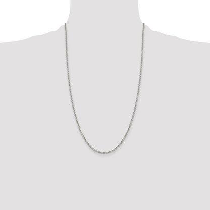 Sterling Silver 2.6mm Diamond-cut Rolo Cable Chain