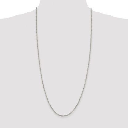 Sterling Silver Rhodium-plated 2.6mm Diamond-cut Rolo Cable Chain