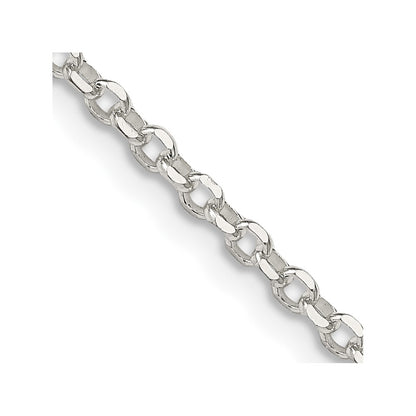 Sterling Silver 2.6mm Diamond-cut Rolo Cable Chain