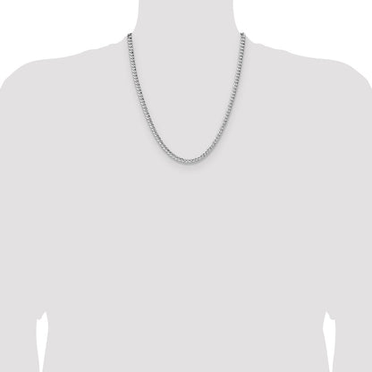 Sterling Silver 4.75mm Hammered Curb Chain