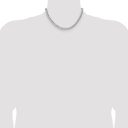 Sterling Silver 6.35mm Hammered Curb Chain
