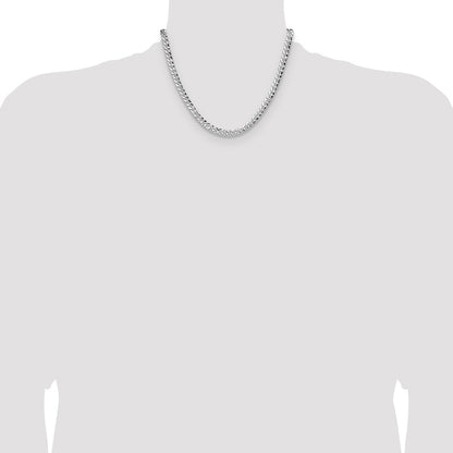 Sterling Silver 6.35mm Hammered Curb Chain