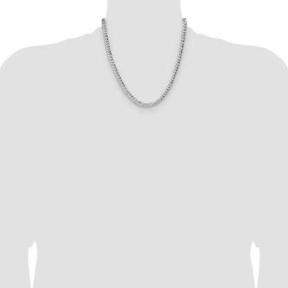 Sterling Silver 6.35mm Hammered Curb Chain