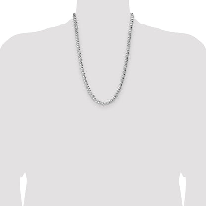 Sterling Silver 6.35mm Hammered Curb Chain