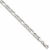 Sterling Silver 4.75mm Hammered Figaro Chain