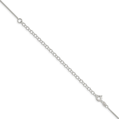Sterling Silver 1mm Round Box Chain w/4in ext.