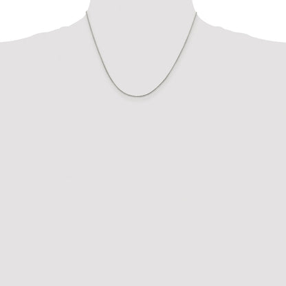 Sterling Silver Rhodium-plated 1mm Round Box Chain