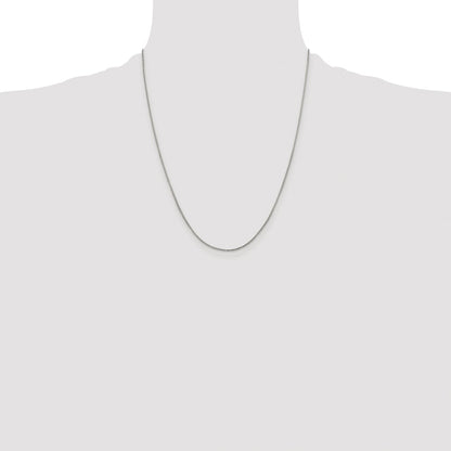 Sterling Silver Rhodium-plated 1mm Round Box Chain