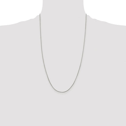 Sterling Silver Rhodium-plated 1mm Round Box Chain