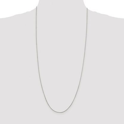 Sterling Silver Rhodium-plated 1mm Round Box Chain