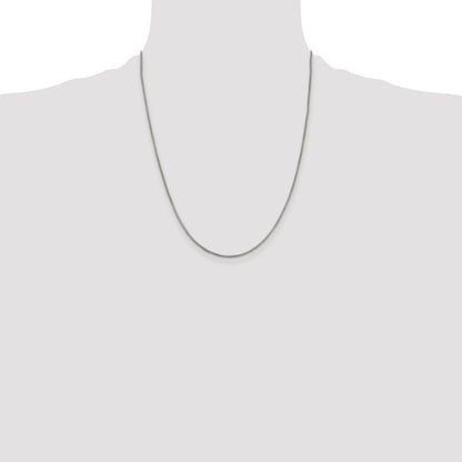 Sterling Silver 1.25mm Round Box Chain w/4in ext.
