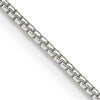 Sterling Silver 1.25mm Round Box Chain w/2in ext.
