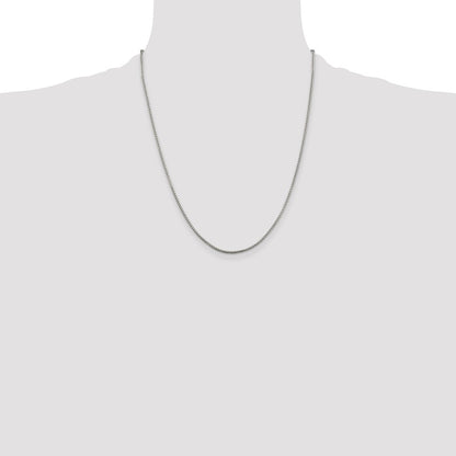 Sterling Silver 1.5mm Round Box Chain w/4in ext.