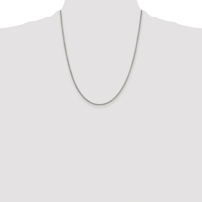 Sterling Silver Rhodium-plated 1.75mm Round Box Chain