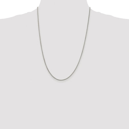 Sterling Silver Rhodium-plated 1.75mm Round Box Chain