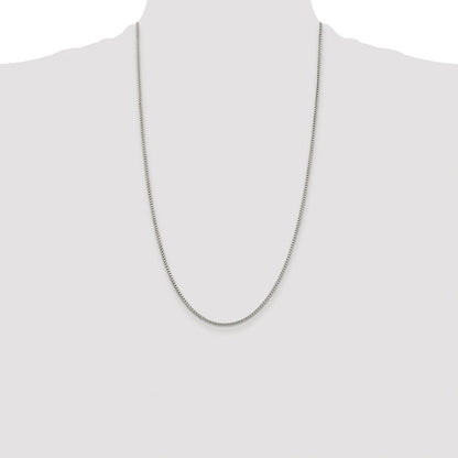 Sterling Silver Rhodium-plated 1.75mm Round Box Chain